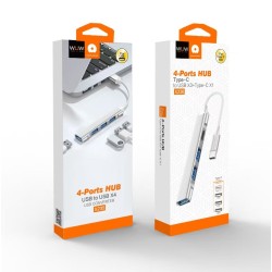 WUW Type C 4 Ports HUB (3 USB + Type C)