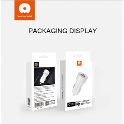 WUW Car Charger  PD 20 Watt Type C port and QC 3.0 USB Port C139