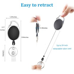 Retractable ID Card / Key Ring Holder Max. 60cm (12 Mixed color/Pack) Retractable ID Card / Key Ring Holder Max. 60cm (12 Mixed color/Pack)