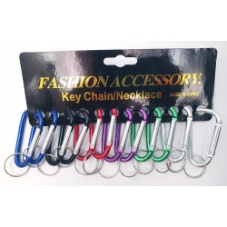Carabiner D-Ring Screw Type Key Ring Holder 7cm (12 ea Mixed Color/Pack) <<$0.43/ea>>