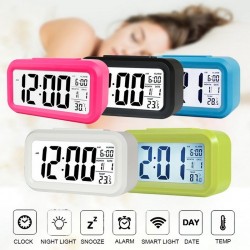 LED Digital Alarm Clock Visible in Darkness with Temperature and Date (13.5 x 7.5 x 4.5cm) DAC021