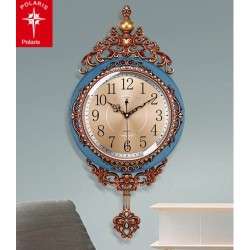 Large Luxury Gold Wall Clock with Silent Creative Swing Diameter 26cm - No DC