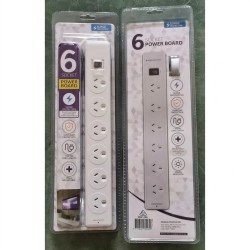6 Ports Power Board with Surge Overload Protection - NO DC
