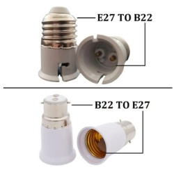 B22 to E27 adapter and E27 to B22 socket adapter