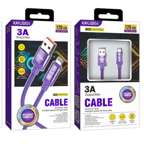 Kakusiga Smart Power off Fast Charging Cable 3A 1.2 Meter Lightning