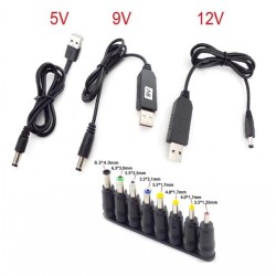 USB to Universal DC 5 Volt Power Cable 1 Meter with DC Jack Connector 8+1 pc 5.5*2.1mm