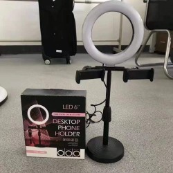 6 Inch Selfie Ring Light with Desktop Stand 2 pcs Mobile Phone Clips