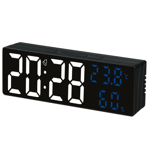 Large Digital Led Alarm Clock Smart Alarm Clock with Color Screen and Back light (23Cm X 4Cm X 7Cm)- NO DC