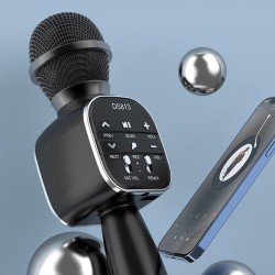 Portable Handheld Wireless Bluetooth Microphone Karaoke Speaker with 1800 mAh Rechageable Battery Black
