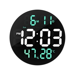 Home Decor 10" Digital Led Wall Mount Clock Large Screen Digital LED Wall Clock With Remote Control Humidity Temperature - NO DC