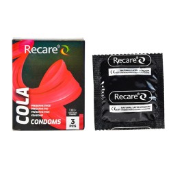 Recare - Natural Latex Condom Dotted and Ribbed Cola Flavor 3pcs/pack (12 pack/Pack) - NZ/AU Health Organization Regsitered