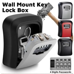 Wall Mount Security Key Lock Box with 4 Digit Password