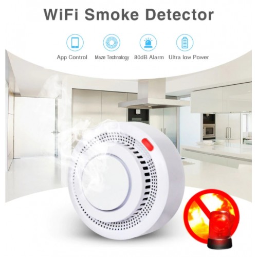 Wifi Smart Natural Gas Alarm with temperature function LCD Display - No DC