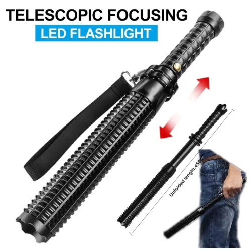 Self-defense Telscophic Baton with Flashlight Rechargeable Max. 45cm Self-defense Telscophic Baton with Flashlight Rechargeable Max. 45cm