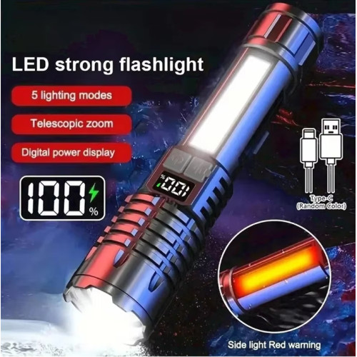 LED Flashlight with Rechargeable Battery 15.5cm Long