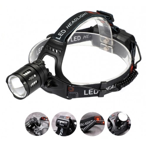 Super Bright 40W Led Torch Headlamp USB Rechargeable two 18650 Battery XHP-50